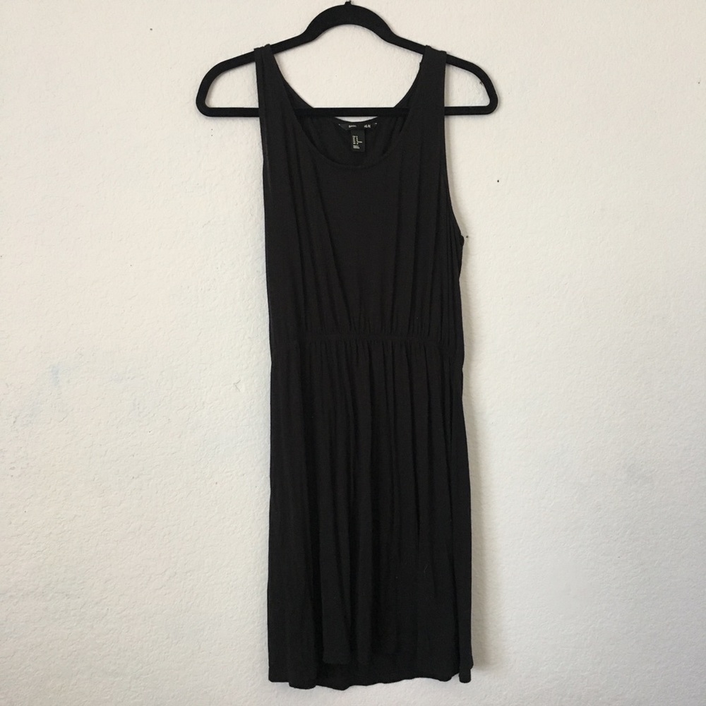 H&M Basic Black Tank Dress Cinched Waist Medium